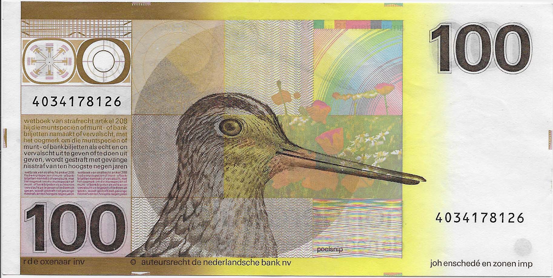 100 gulden 1977 Snip - guldenbiljet Nederland